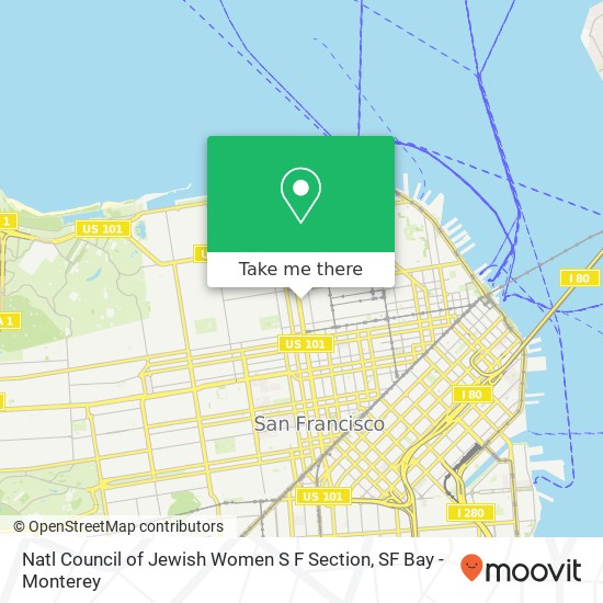 Natl Council of Jewish Women S F Section map