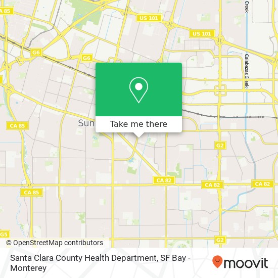 Santa Clara County Health Department map