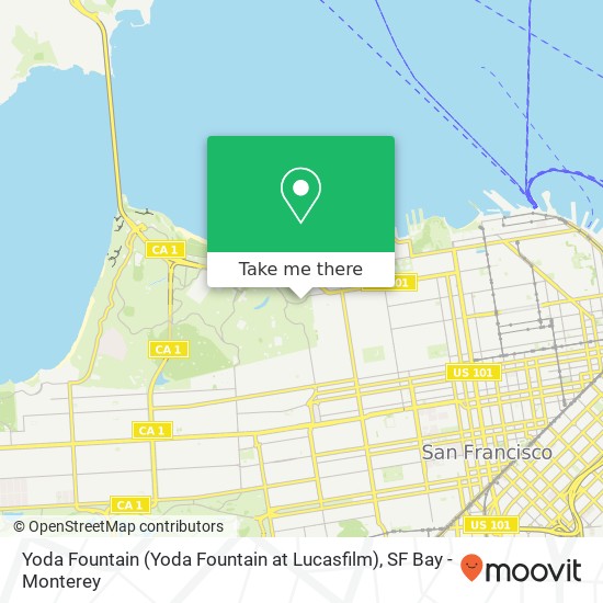 Mapa de Yoda Fountain (Yoda Fountain at Lucasfilm)