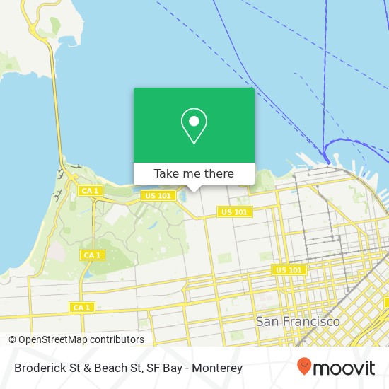 Broderick St & Beach St map