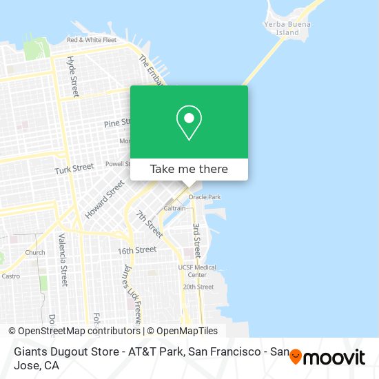 How to get to Giants Dugout Store - AT&T Park in Soma, Sf by Bus, Light  Rail, BART or Train?