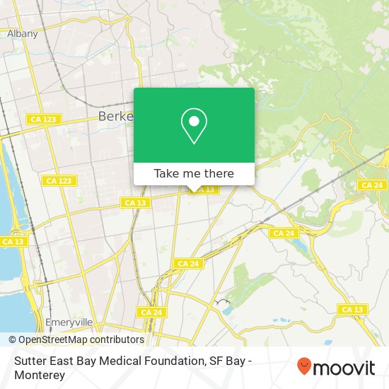 Sutter East Bay Medical Foundation map