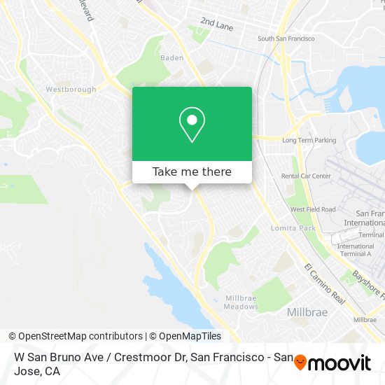 W San Bruno Ave / Crestmoor Dr map