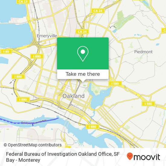 Federal Bureau of Investigation Oakland Office map