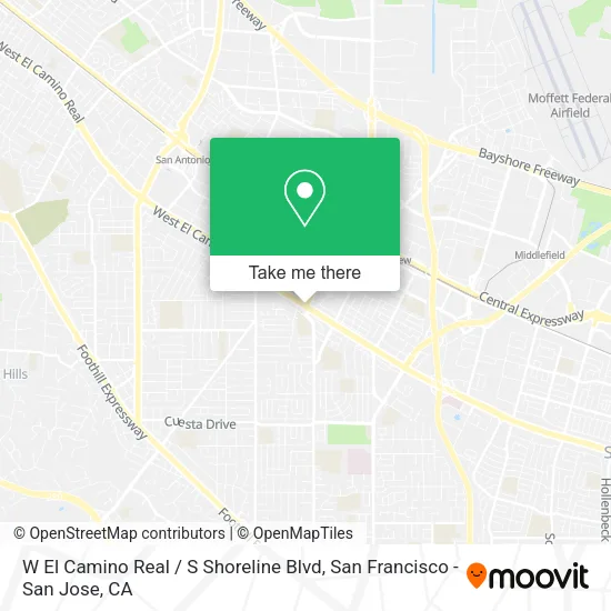 W El Camino Real / S Shoreline Blvd map