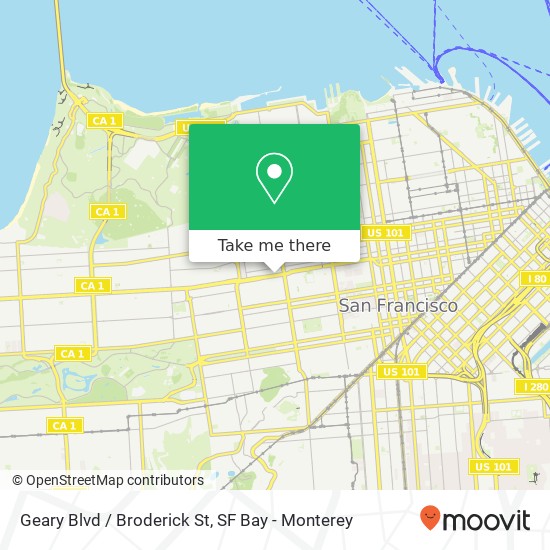 Mapa de Geary Blvd / Broderick St