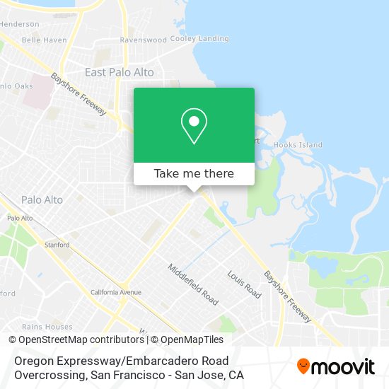 Mapa de Oregon Expressway / Embarcadero Road Overcrossing