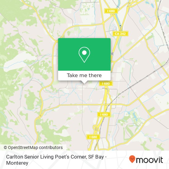 Carlton Senior Living Poet's Corner map