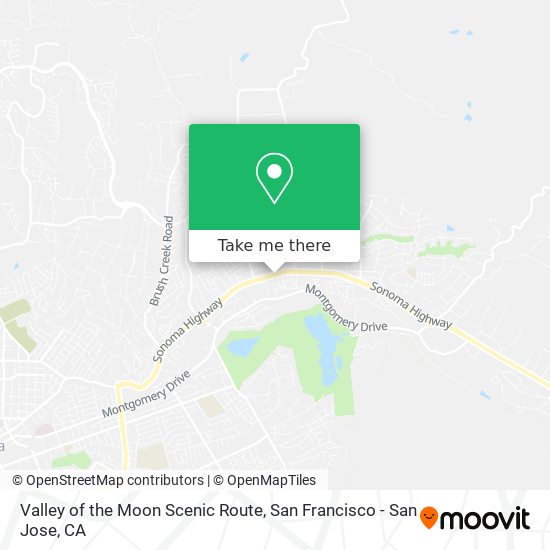 Valley of the Moon Scenic Route map