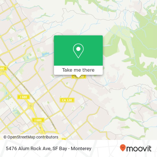 Mapa de 5476 Alum Rock Ave