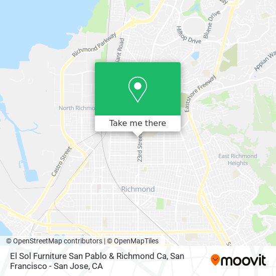 Mapa de El Sol Furniture San Pablo & Richmond Ca