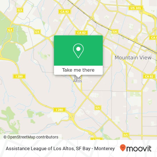 Assistance League of Los Altos map