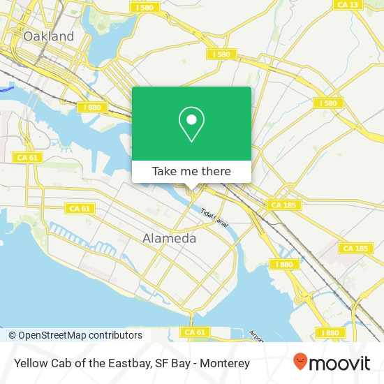 Yellow Cab of the Eastbay map