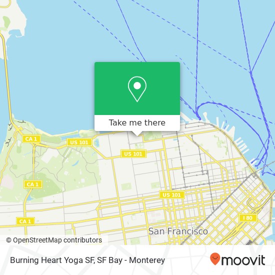 Mapa de Burning Heart Yoga SF