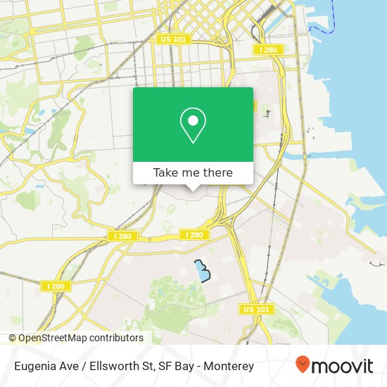 Mapa de Eugenia Ave / Ellsworth St