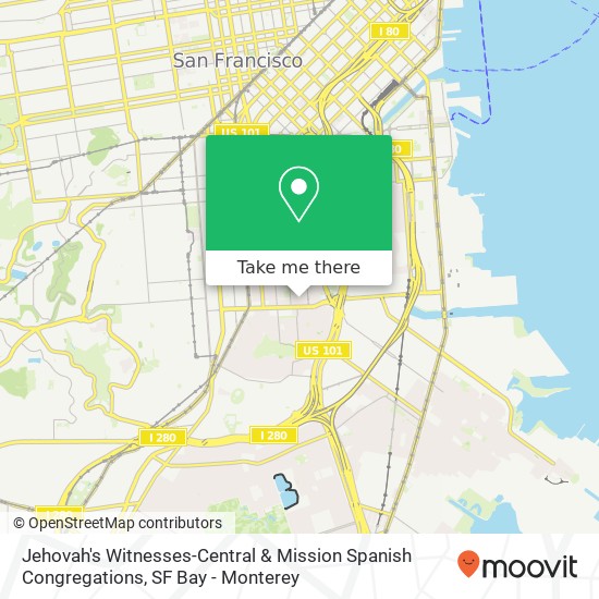 Jehovah's Witnesses-Central & Mission Spanish Congregations map