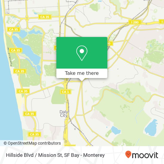 Hillside Blvd / Mission St map