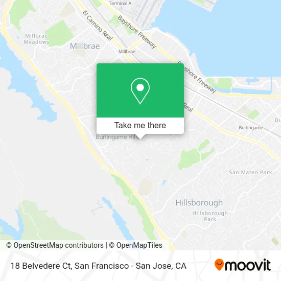 Mapa de 18 Belvedere Ct