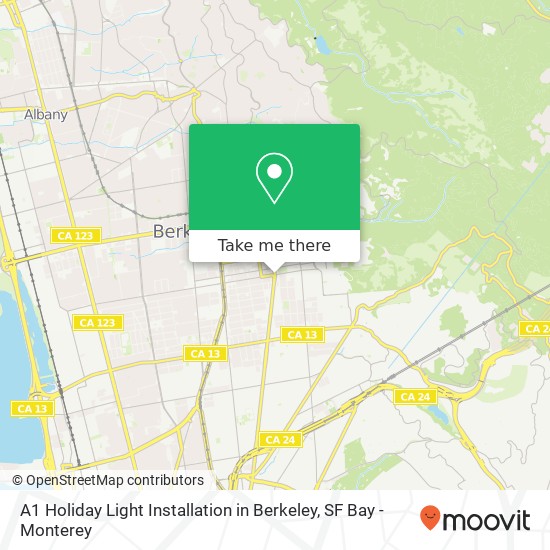 A1 Holiday Light Installation in Berkeley map