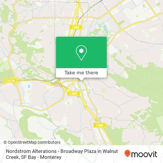 Mapa de Nordstrom Alterations - Broadway Plaza in Walnut Creek