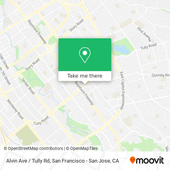 Mapa de Alvin Ave / Tully Rd