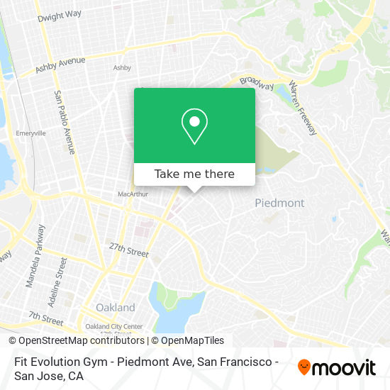 Mapa de Fit Evolution Gym - Piedmont Ave