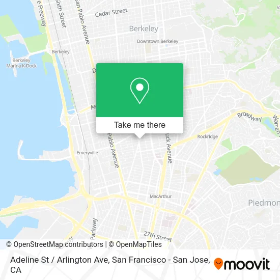 Adeline St / Arlington Ave map