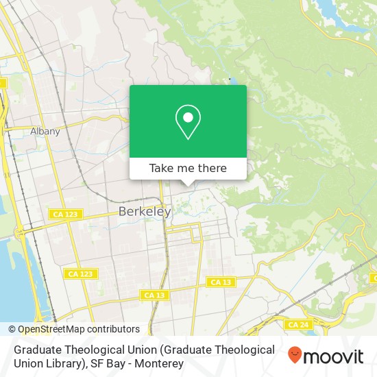 Graduate Theological Union map