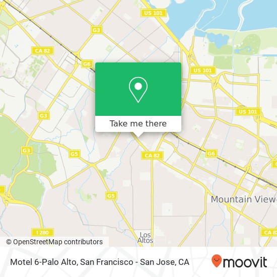 Mapa de Motel 6-Palo Alto