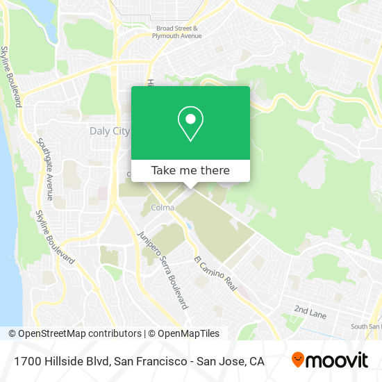 Mapa de 1700 Hillside Blvd