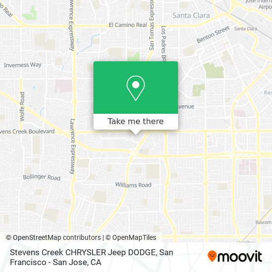 Mapa de Stevens Creek CHRYSLER Jeep DODGE