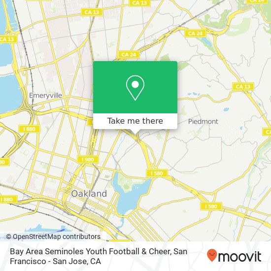 Mapa de Bay Area Seminoles Youth Football & Cheer