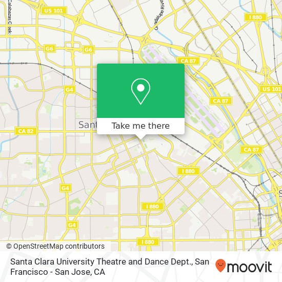 Mapa de Santa Clara University Theatre and Dance Dept.