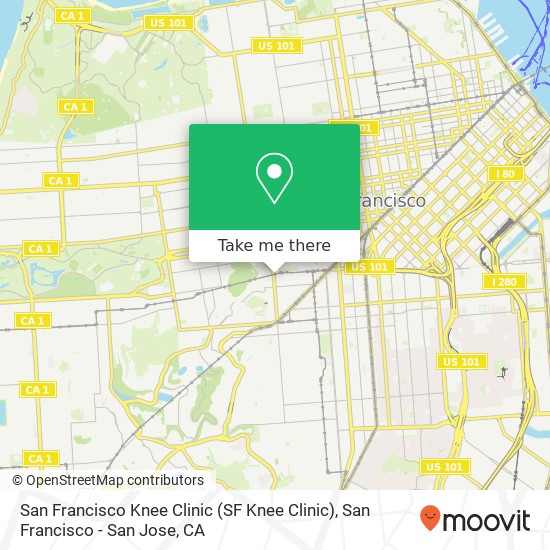 Mapa de San Francisco Knee Clinic (SF Knee Clinic)