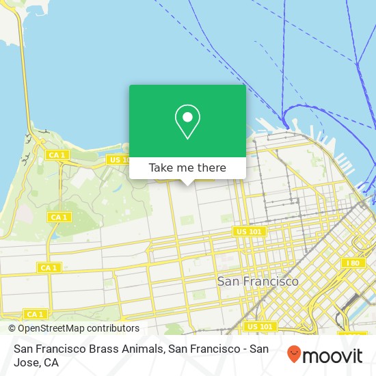 San Francisco Brass Animals map