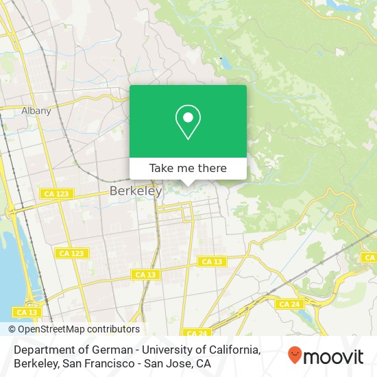 Department of German - University of California, Berkeley map