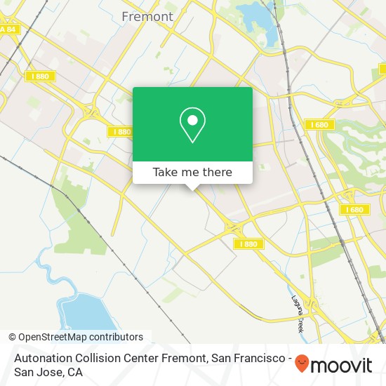 Mapa de Autonation Collision Center Fremont