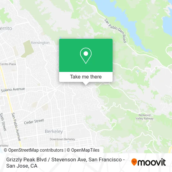 Mapa de Grizzly Peak Blvd / Stevenson Ave