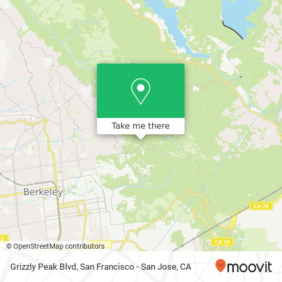 Mapa de Grizzly Peak Blvd