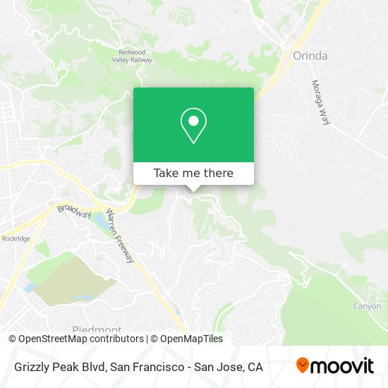 Grizzly Peak Blvd map