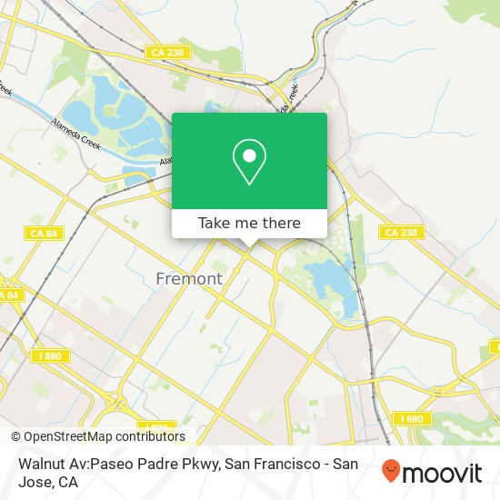 Mapa de Walnut Av:Paseo Padre Pkwy