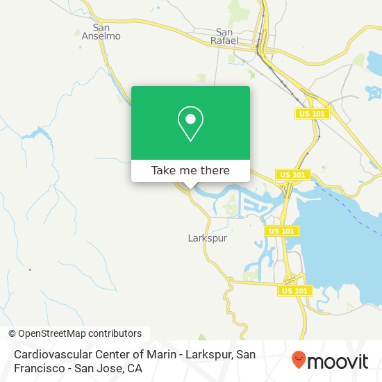 Mapa de Cardiovascular Center of Marin - Larkspur