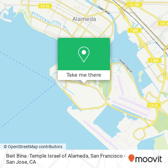 Beit Bina -Temple Israel of Alameda map