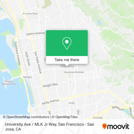 Mapa de University Ave / MLK Jr Way