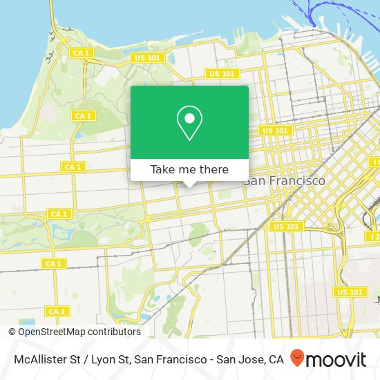 McAllister St / Lyon St map