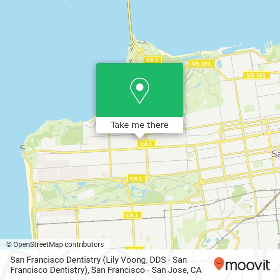 San Francisco Dentistry (Lily Voong, DDS - San Francisco Dentistry) map