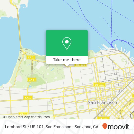 Lombard St / US-101 map