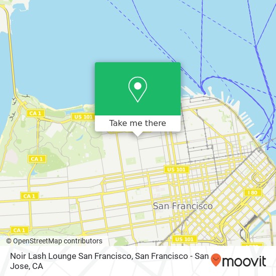 Noir Lash Lounge San Francisco map