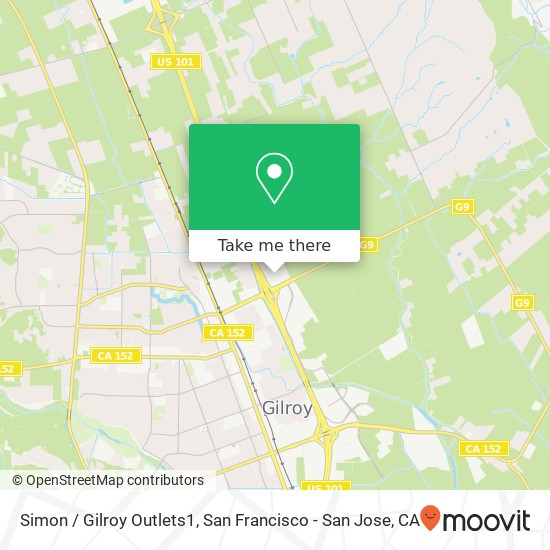 Simon / Gilroy Outlets1 map