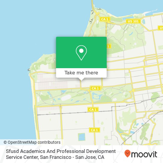 Sfusd Academics And Professional Development Service Center map